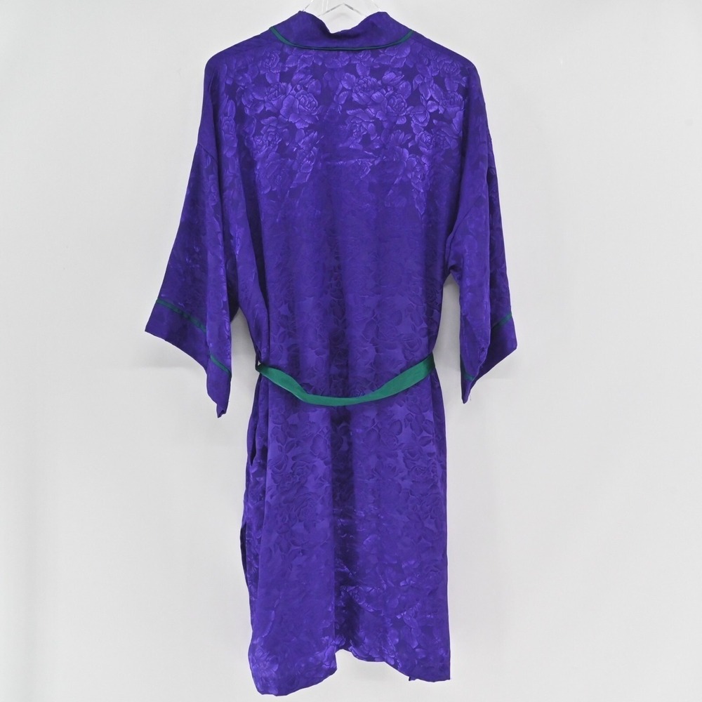 Victorias Secret Gold Label Floral Robe Womens Size OS Purple Vintage Y2K Kimono - Picture 3 of 15